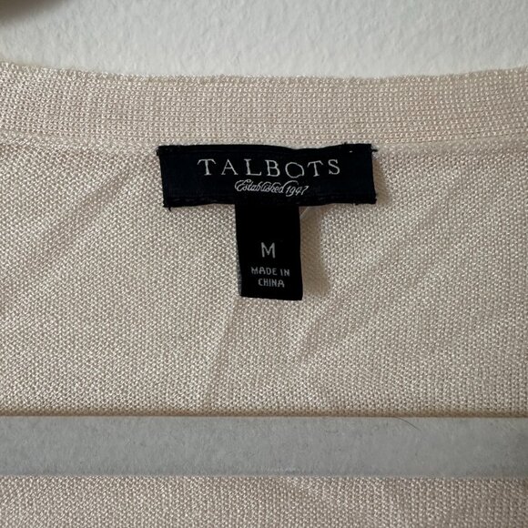 Vintage Talbots 100% Silk Cream Shrug, size M - Picture 3 of 6